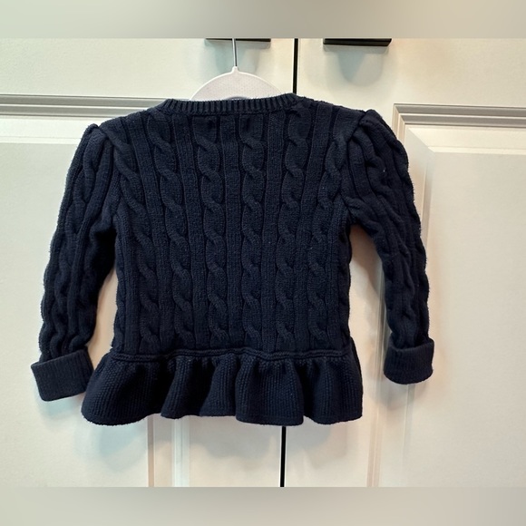 Ralph Lauren Cable Knit Peplum Cardigan in Blue (Size 18 Months) - Picture 2 of 4